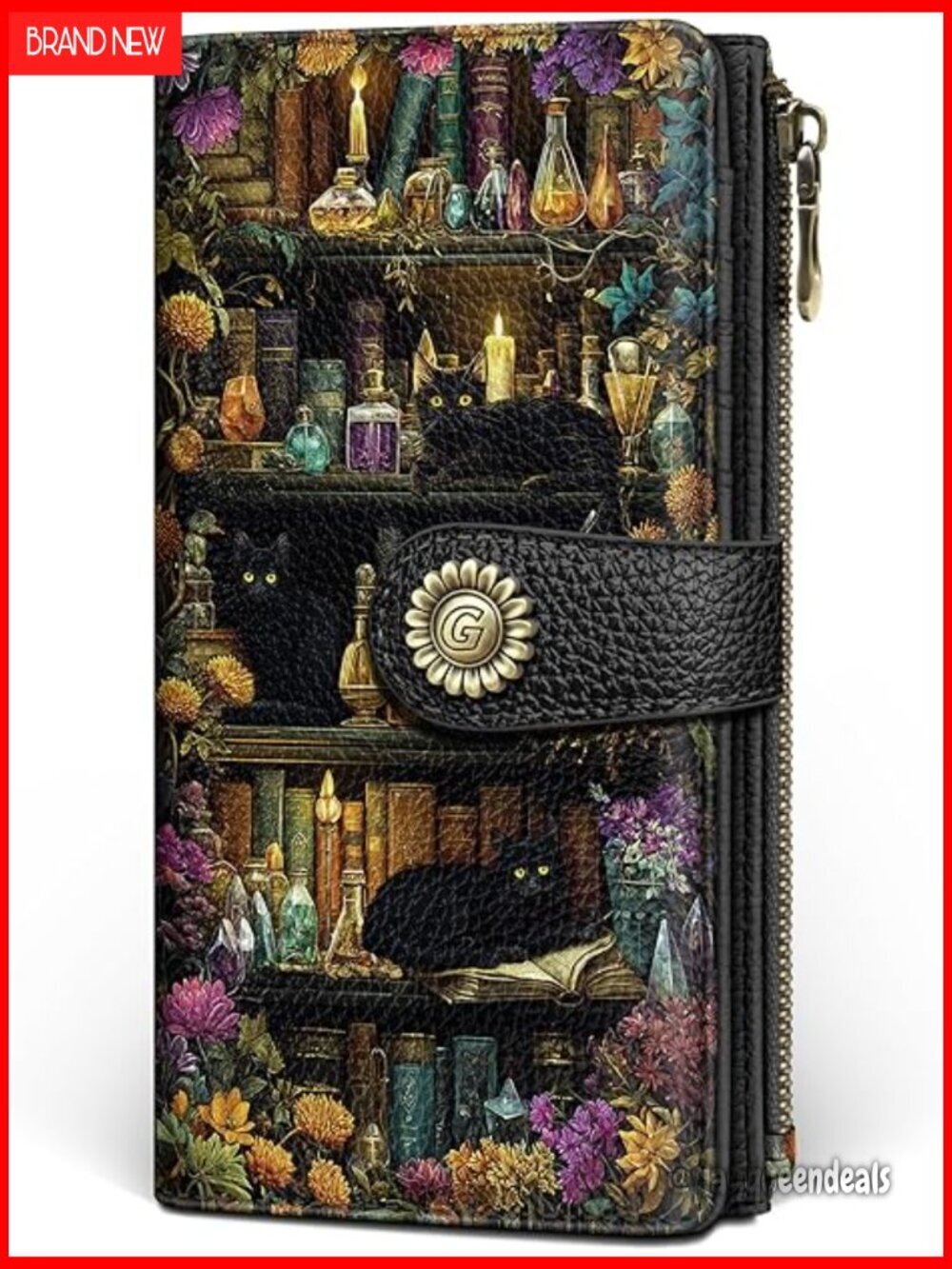 RFID Blocking Bifold Wallet with Zipper Coin Pocket, 11 Card Slots